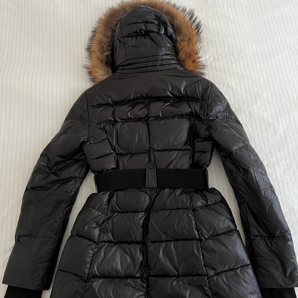 Black Puffer Coat with Fur Hood - Picture 2 of 2
